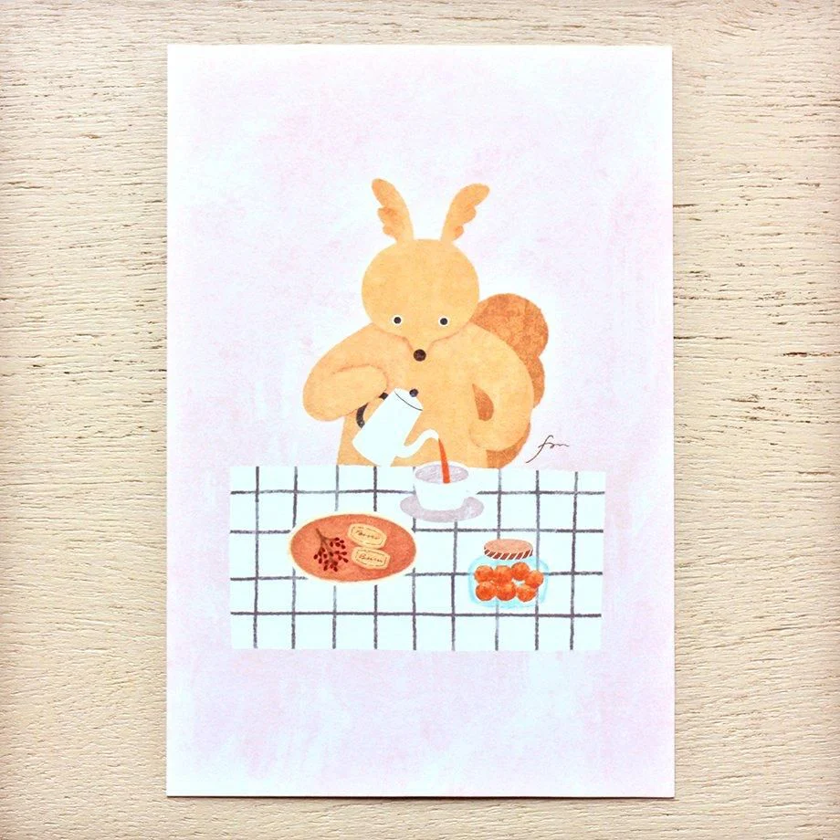 Hyogensha Cozyca Mariko Fukuoka Postcards - Tea Time - Image 7