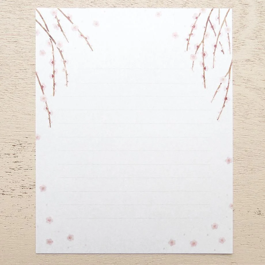 Hyogensha Cozyca Seasonal News Letter Set - Weeping Plum Blossom - Image 3