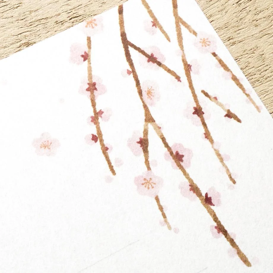 Hyogensha Cozyca Seasonal News Letter Set - Weeping Plum Blossom - Image 4
