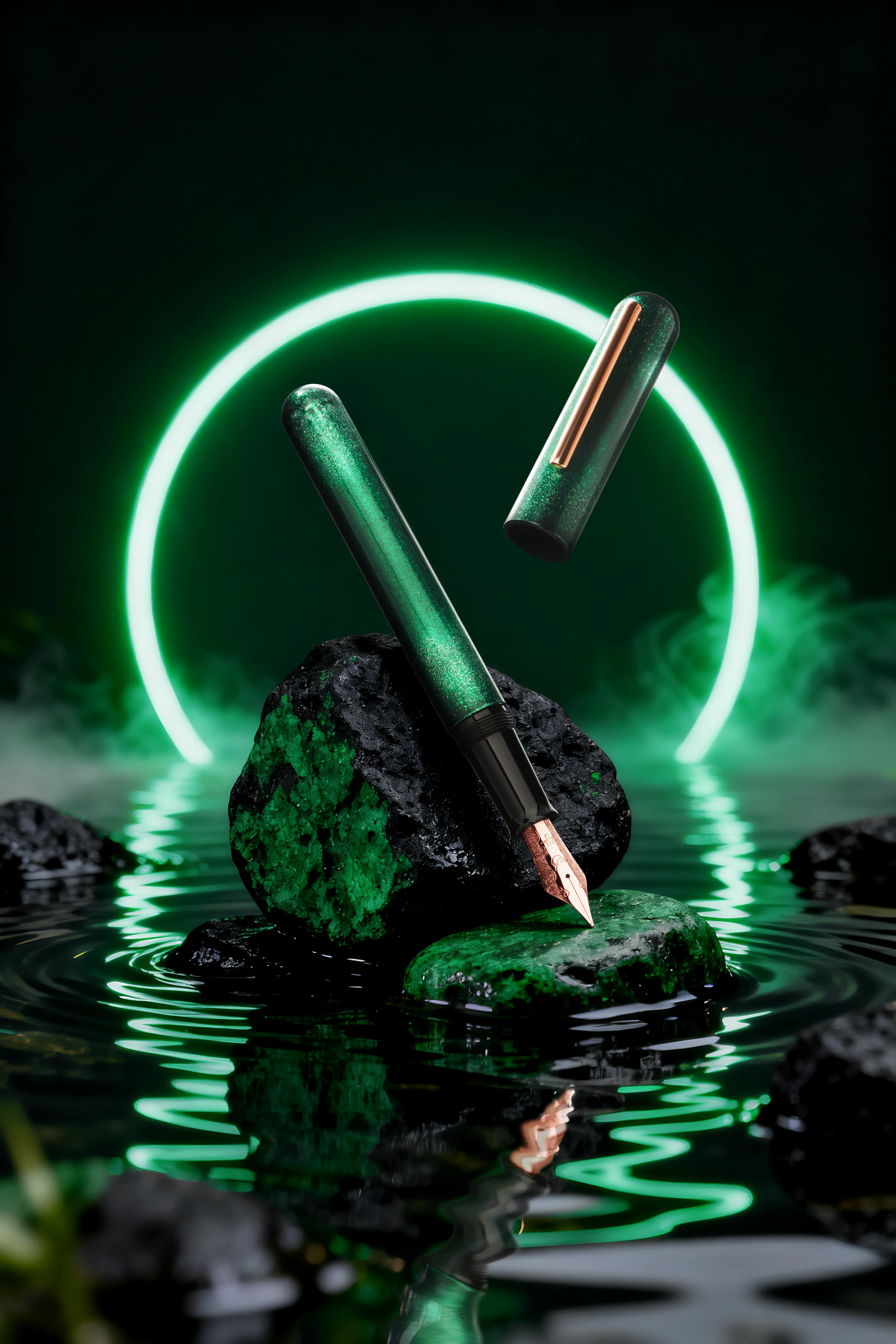 IKKAKU by Nahvalur Fountain Pen - Green Moon - Image 6