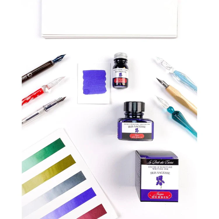 Jacques Herbin Iris Sagesse - 30ml Bottled Ink - Image 4