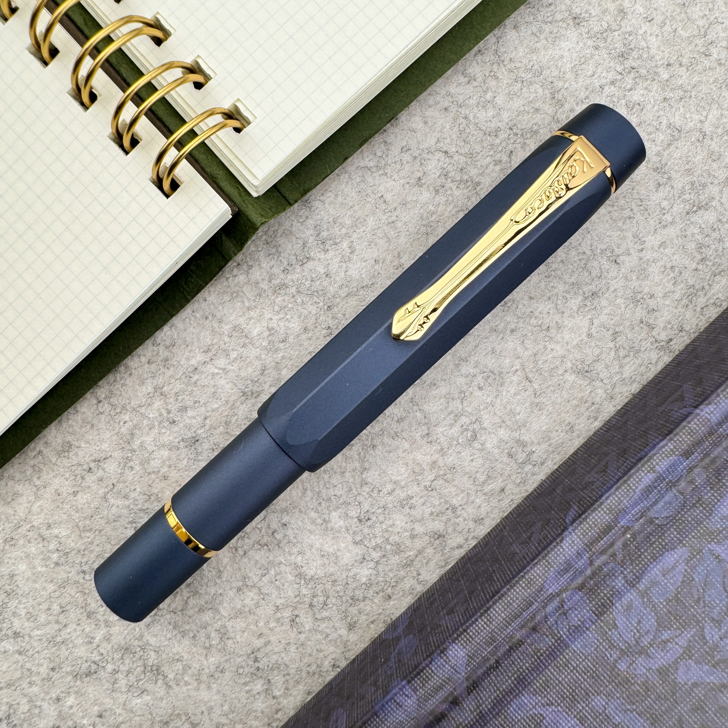Kaweco Piston AL Sport Fountain Pen - Navy/Gold - Image 2