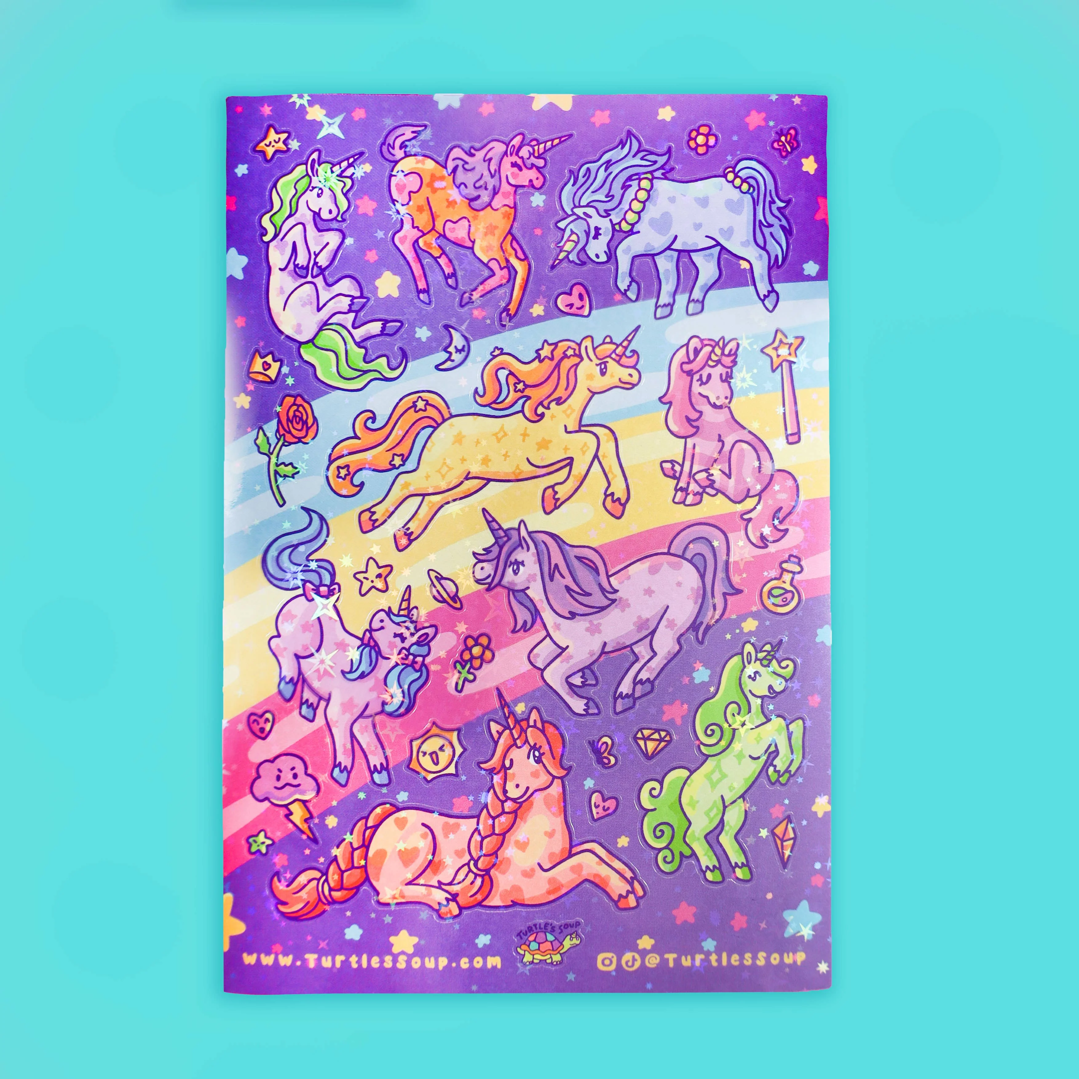 Magical Unicorns Vinyl Sticker Sheet - Image 2
