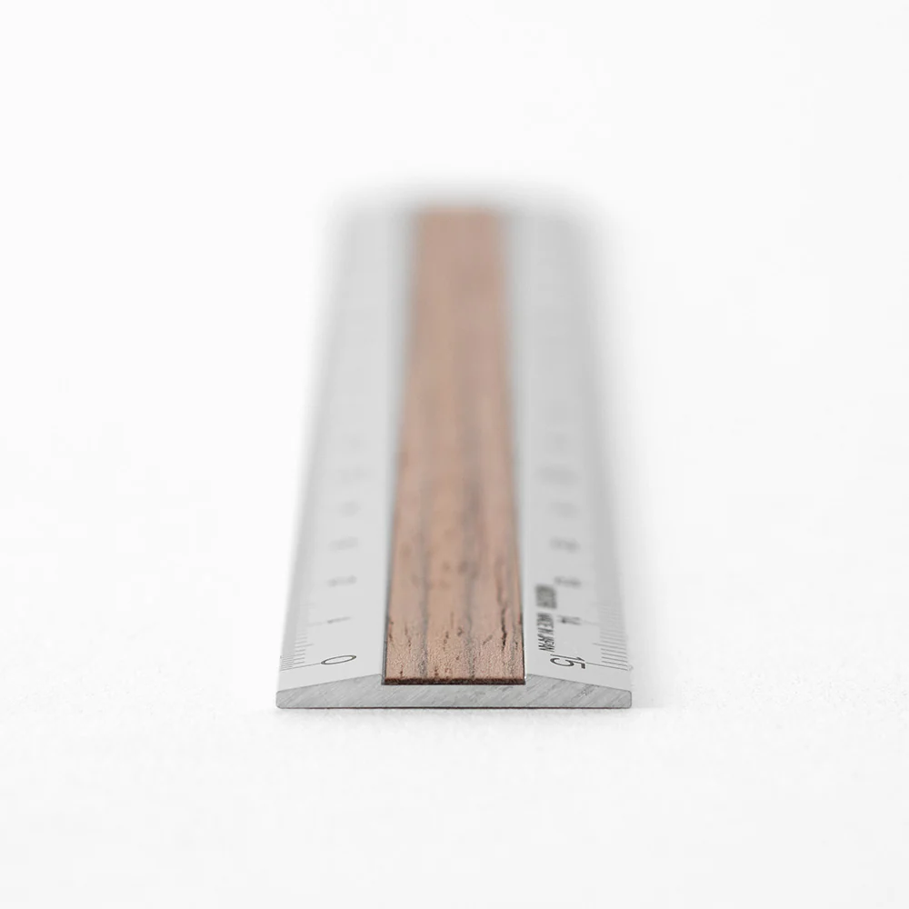 Midori Aluminum Wooden Ruler 15cm - Dark Brown - Image 3