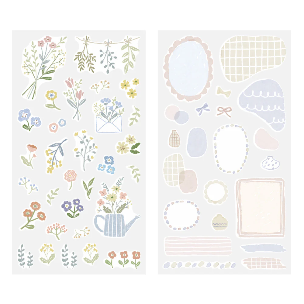 Midori Sticker - Monotone Flowers - Image 3