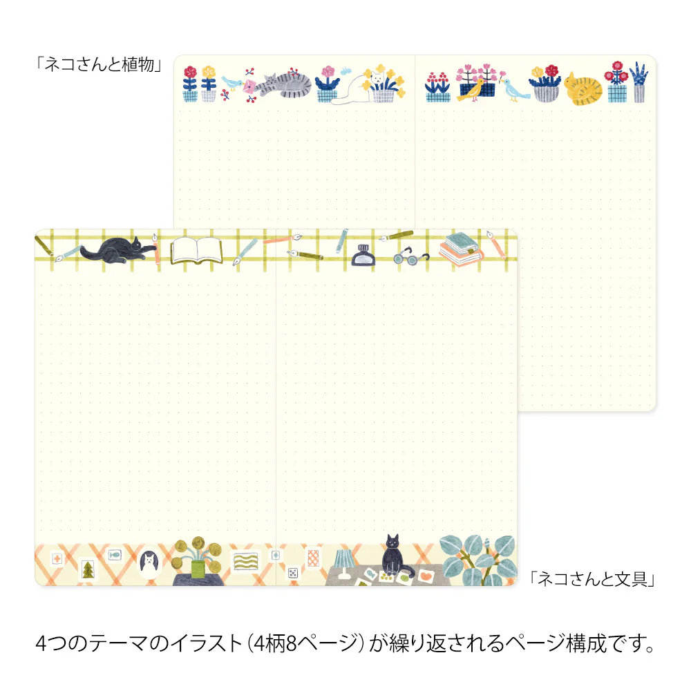 Midori Yuru Log Notebook B6 - Cat - Image 7