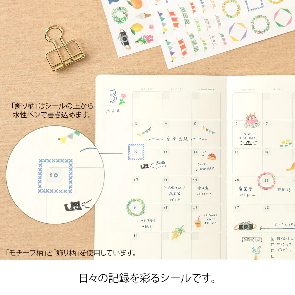 Midori Yuru Log Sticker 1 Sheet - Decoration - Image 4