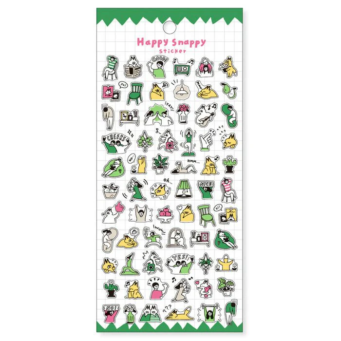 Mind Wave Happy Snappy Stickers - Green