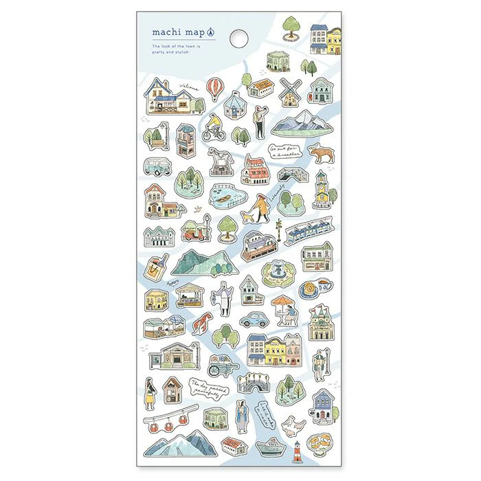 Mind Wave Town Map Stickers - White