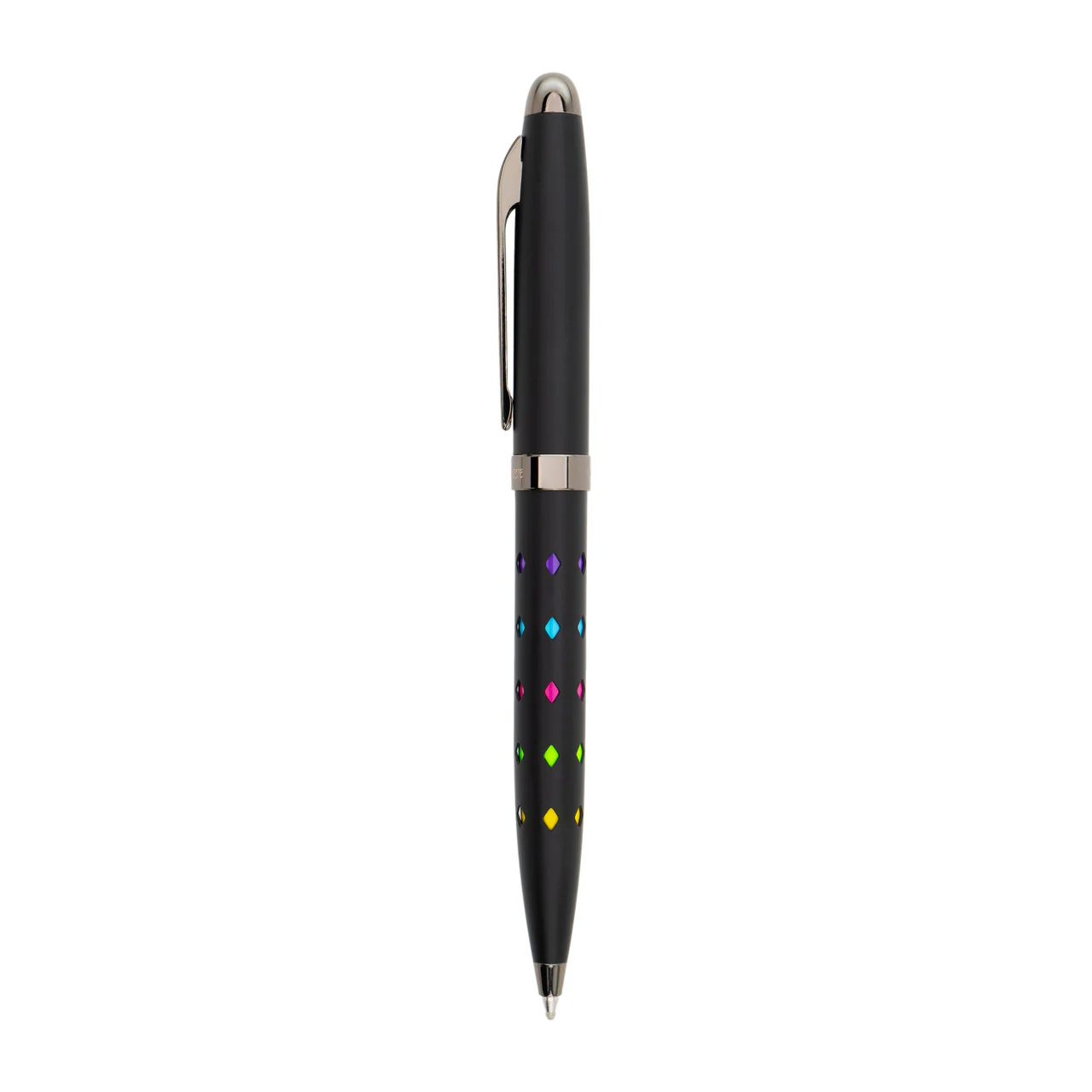 Monteverde llusia Gel Ink Pen - Diamond Shapes Black Matte with Gunmetal Trim - Image 10