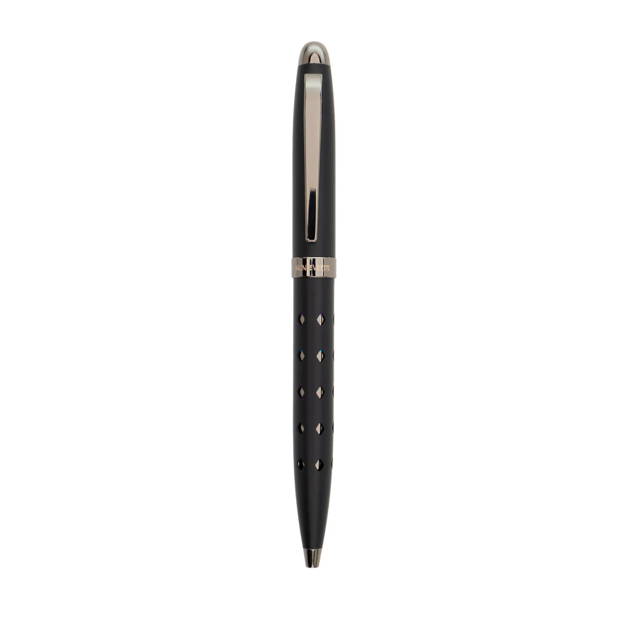 Monteverde llusia Gel Ink Pen - Diamond Shapes Black Matte with Gunmetal Trim - Image 6