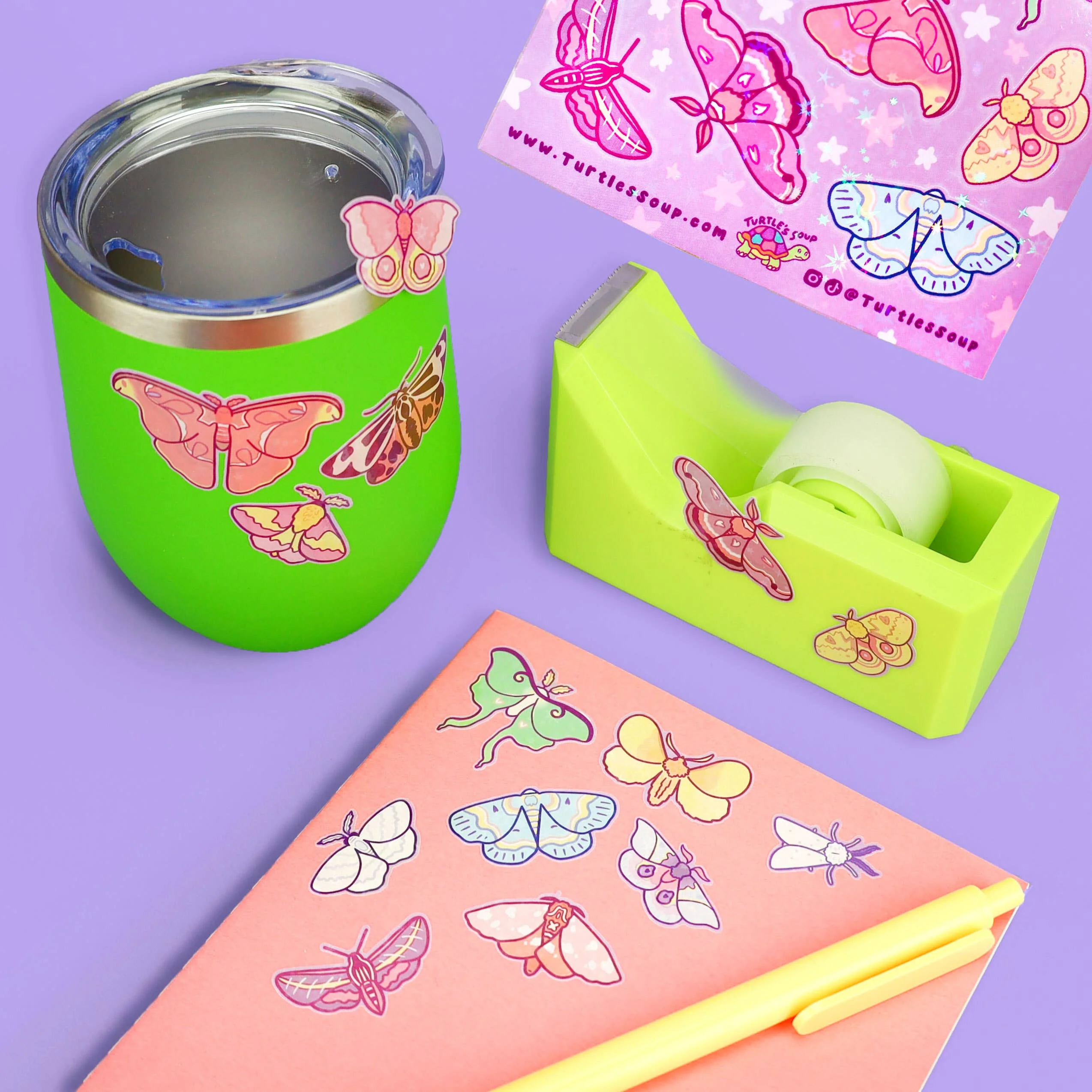 Moonlight Moths Vinyl Sticker Sheet - Image 2