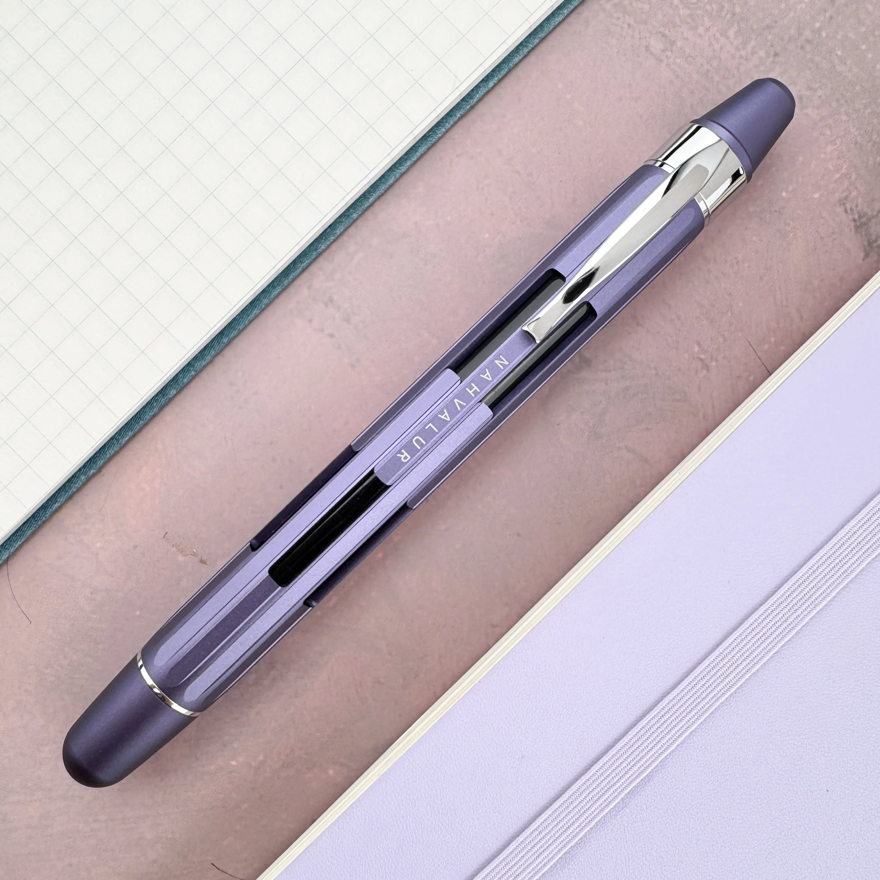 Nahvalur Eclipse Fountain Pen - Hepatizon w/ Silver Trim - Image 2