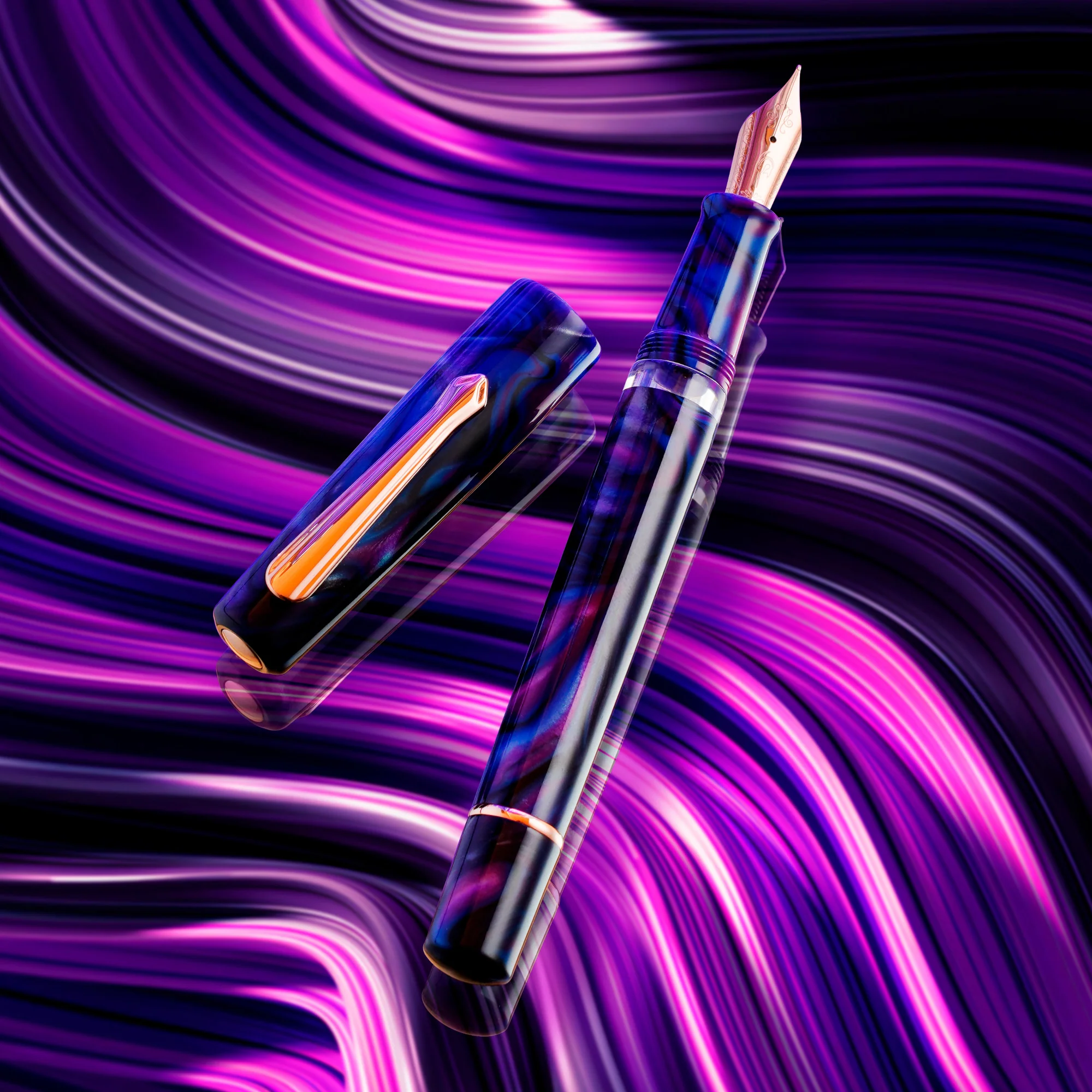 Nahvalur (Narwhal) Schuylkill Fountain Pen - Cichlid Purple - Image 4