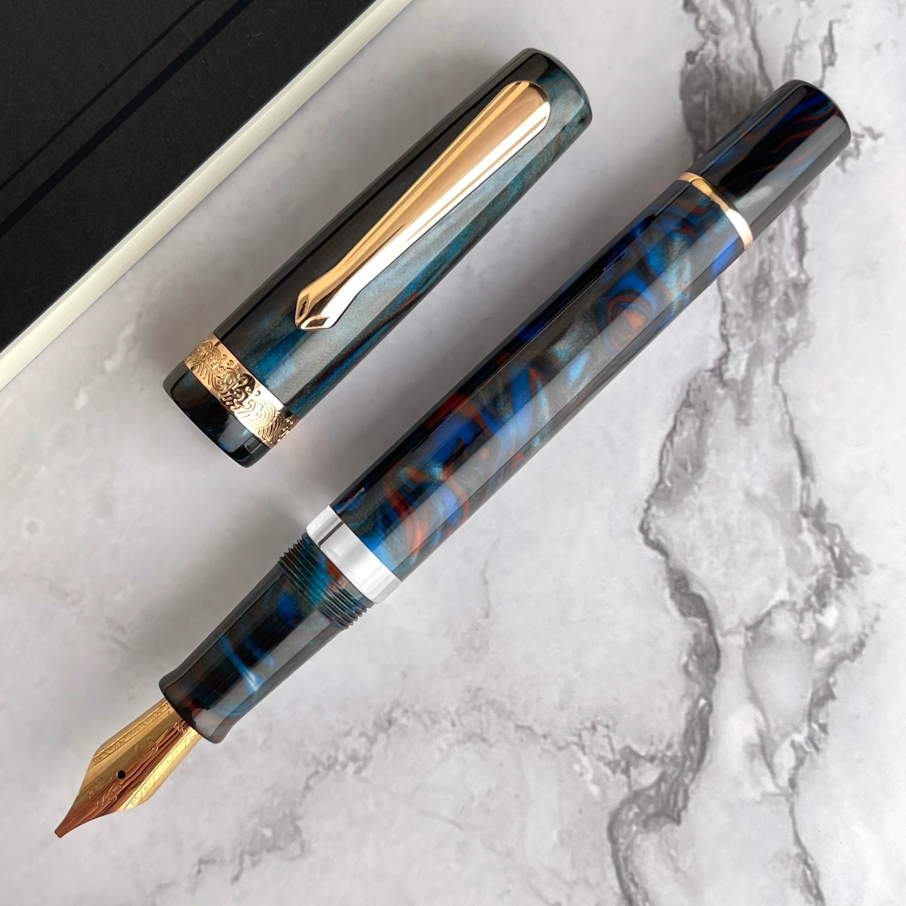 Nahvalur (Narwhal) Schuylkill Fountain Pen - Dragonet Sapphire - Image 2