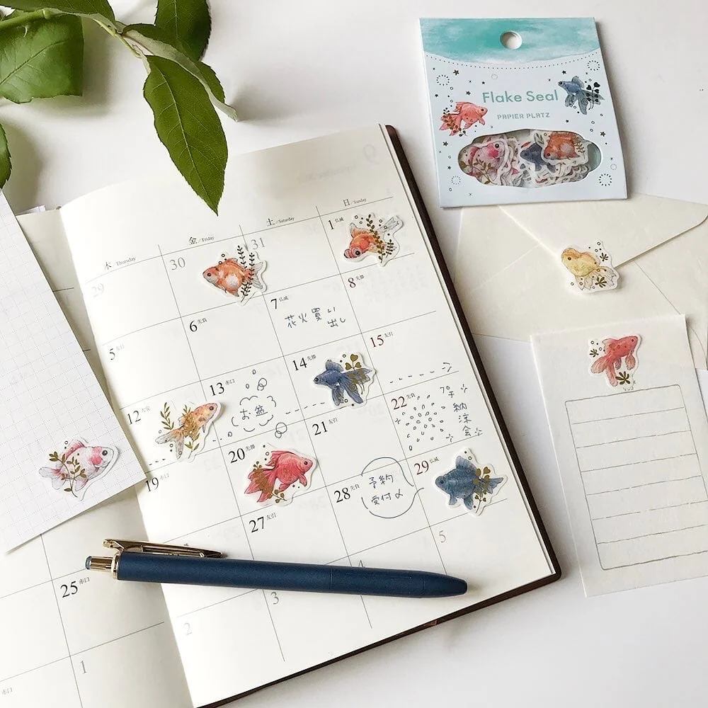 Papier Platz MILINA Flake Stickers - LOVE Goldfish - Image 4