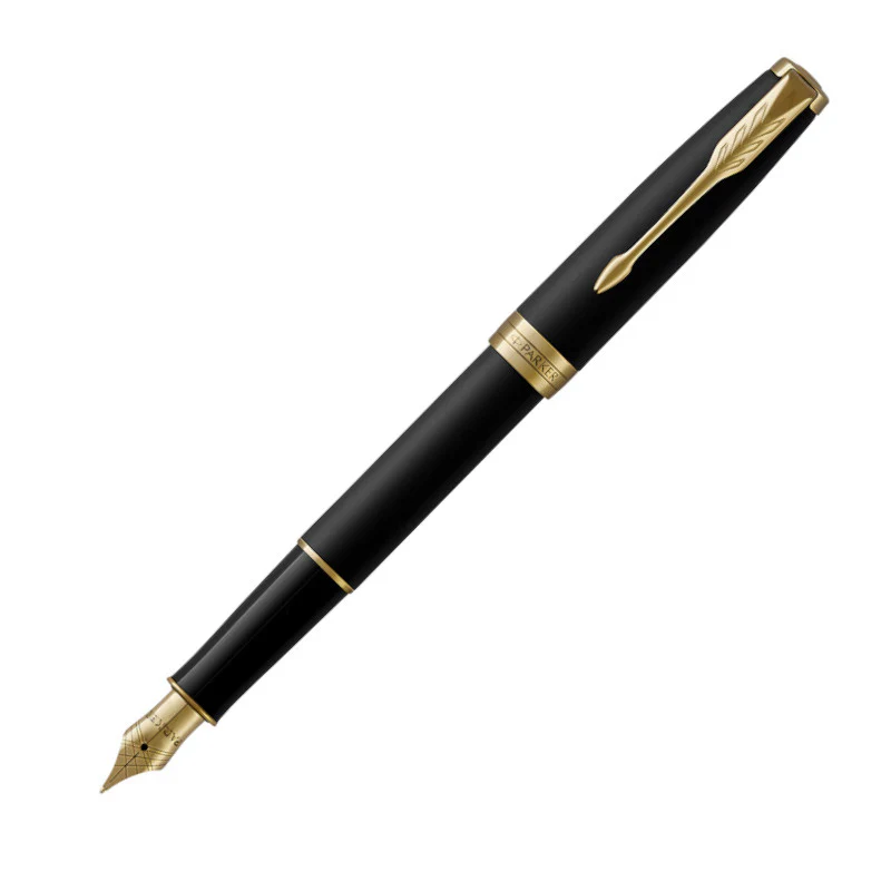 Parker Sonnet Fountain Pen - Black with Gold Trim - Image 3