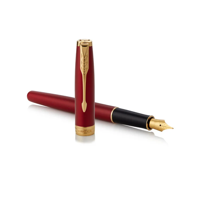 Parker Sonnet Fountain Pen - Lacquered Red with Gold Trim - Image 5