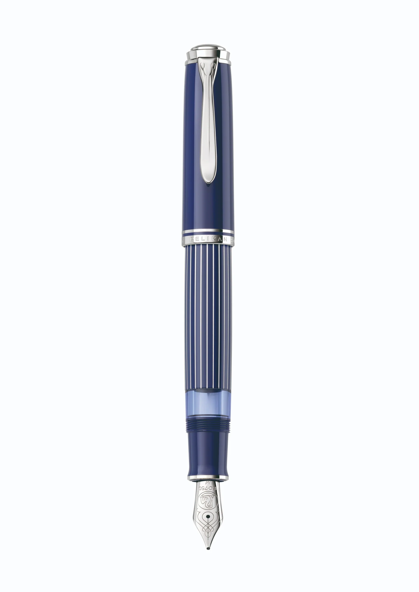 Pelikan Souveran M815 Fountain Pen - Metal Striped Blue (Special Edition) - Image 5