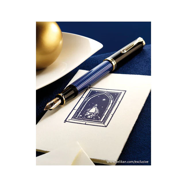 Pelikan Souveran M800 Fountain Pen - Black-Blue - Image 6