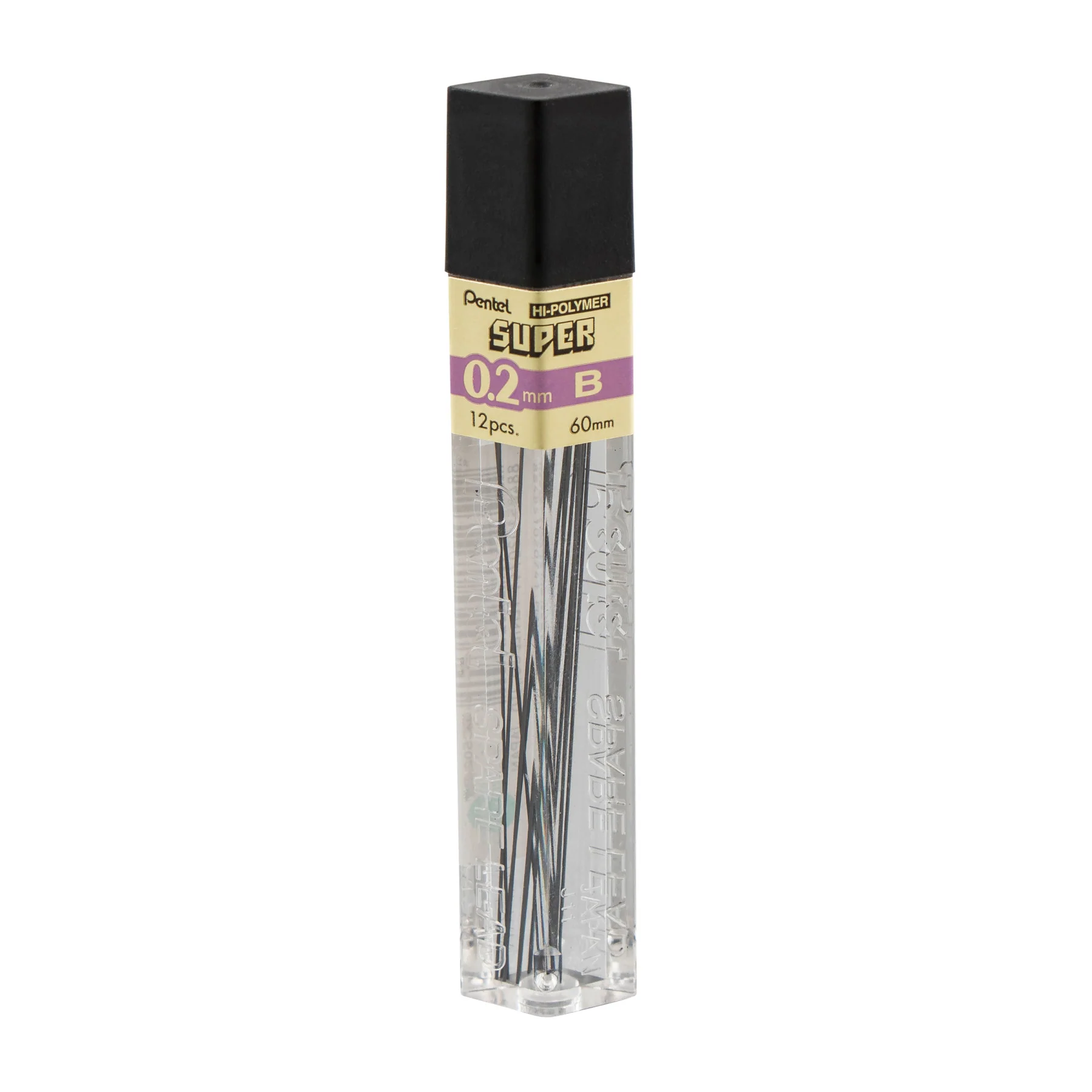 Pentel Super Hi-Polymer Lead - 0.2mm - 12 Pieces