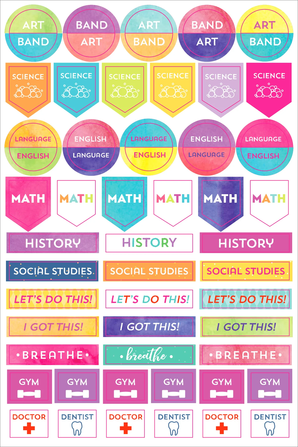 ESSENTIALS STUDENT PLANNER STICKERS - Image 6