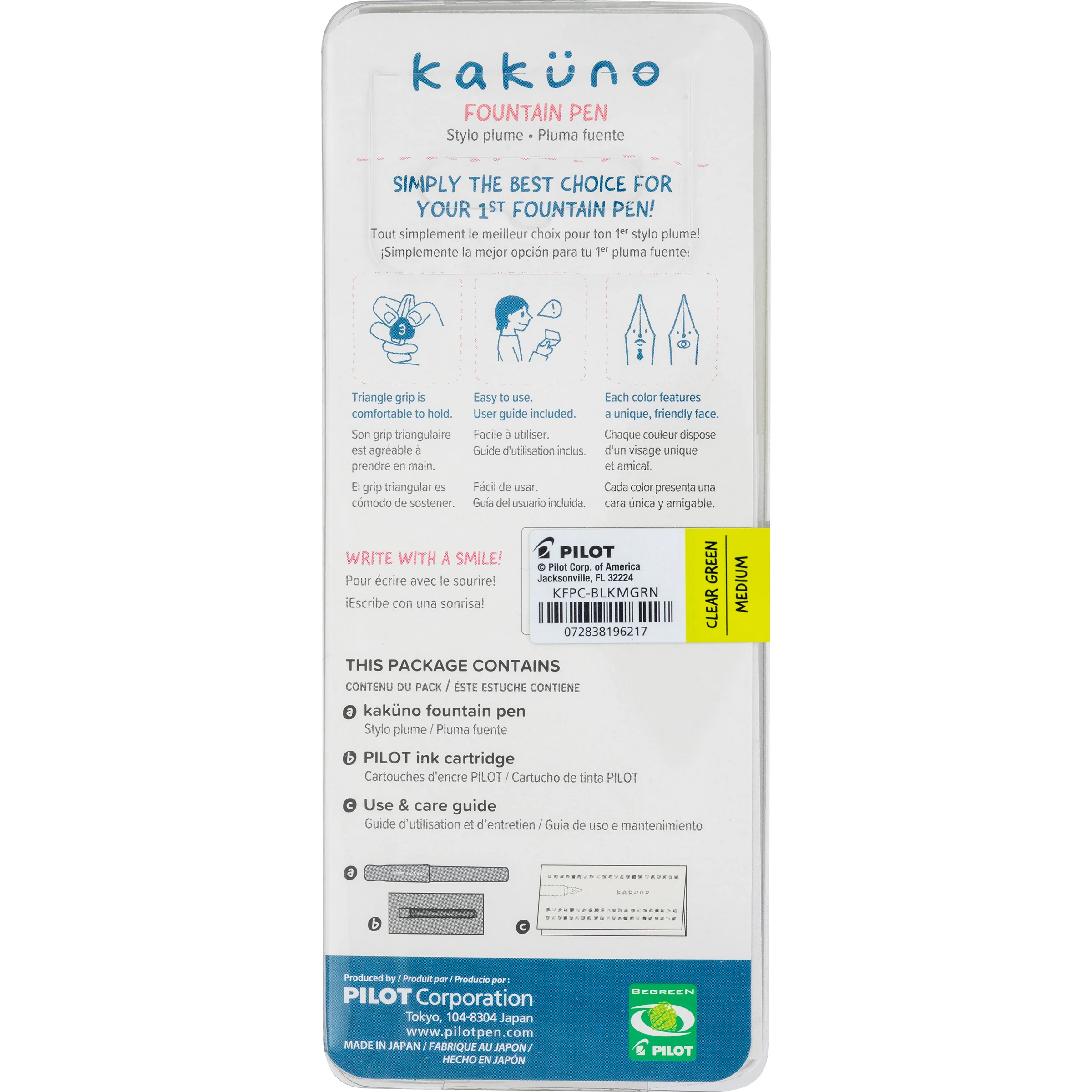 Pilot Kakuno Fountain Pen - Translucent Green - Image 8