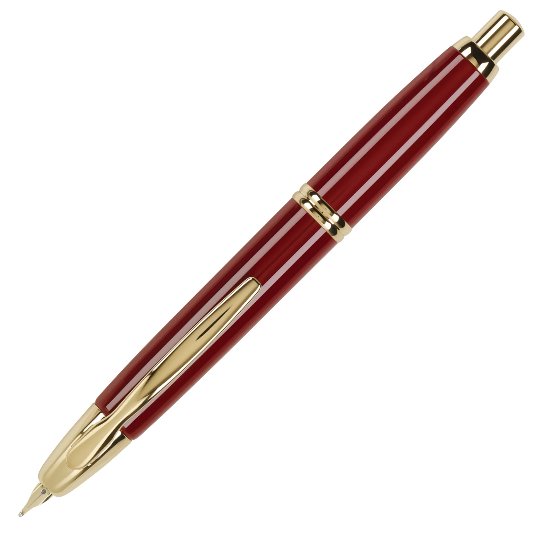 Pilot Vanishing Point Fountain Pen - Red with Gold Trim - Image 3