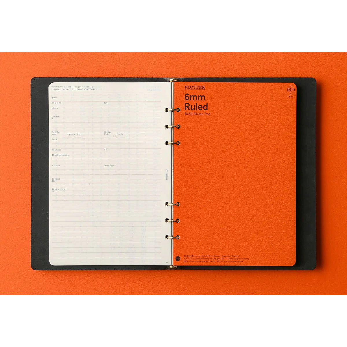 Plotter Pueblo 6-Ring Leather Binder - A5 Size - Black - Image 4