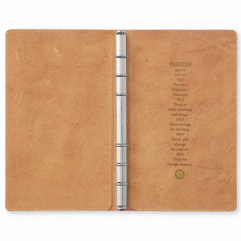 Plotter Pueblo 6-Ring Leather Binder - Bible Size - Beige - Image 3