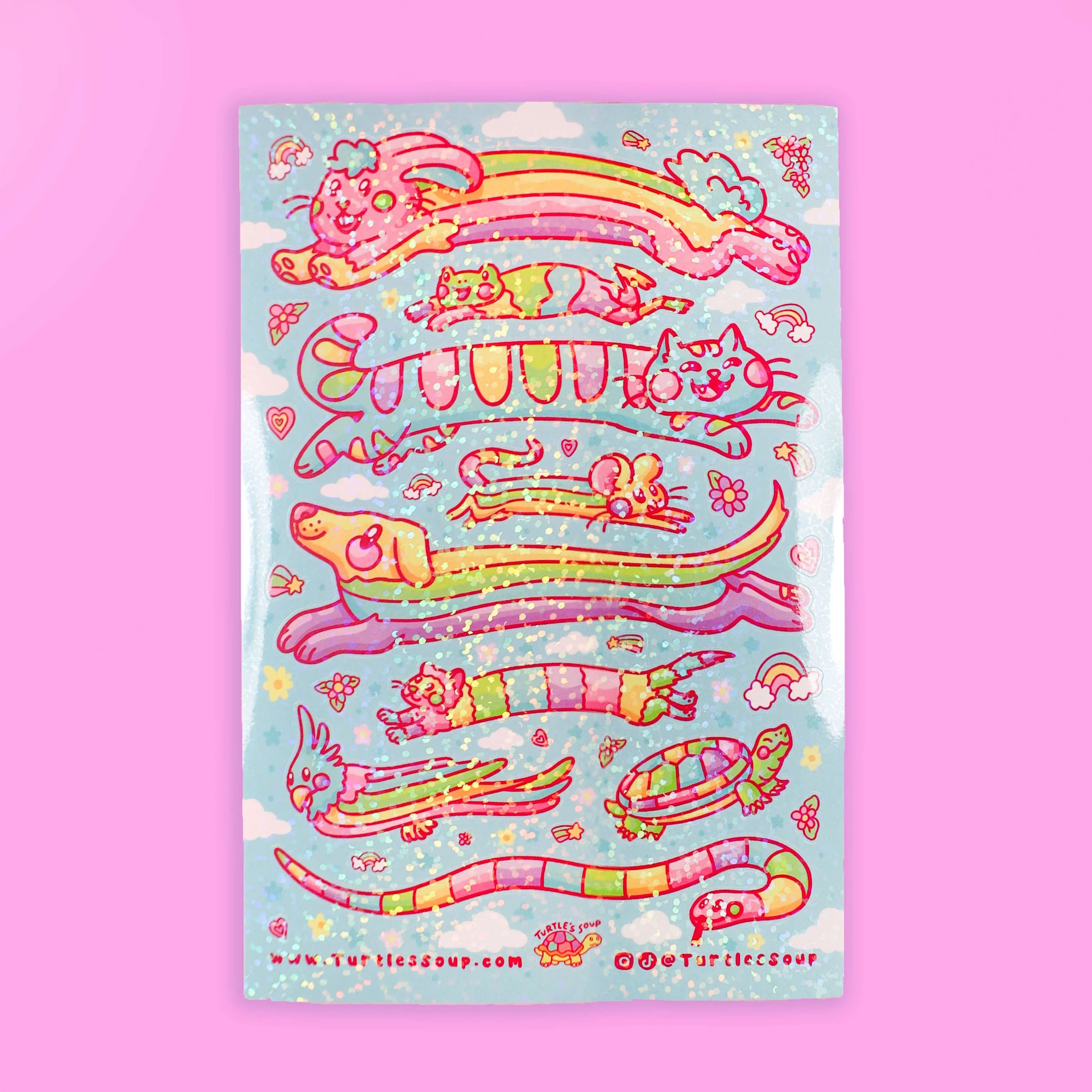 Rainbow Animals Vinyl Sticker Sheet - Image 2