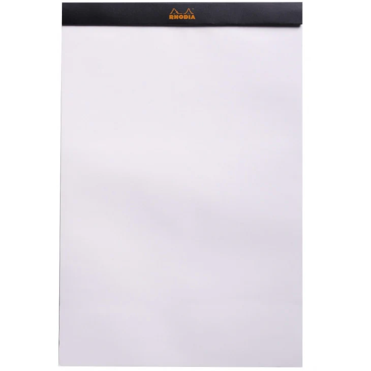Rhodia Staplebound Notepad - Blank 80 sheets - 8 1/4 x 12 1/2 - Black cover - Image 5