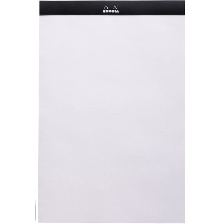Rhodia Staplebound Notepad - Dot grid 80 sheets - 8 1/4 x 12 1/2 - Black cover - Image 5