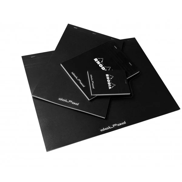 Rhodia Staplebound Notepad - Dot grid 80 sheets - 8 1/4 x 12 1/2 - Black cover - Image 7