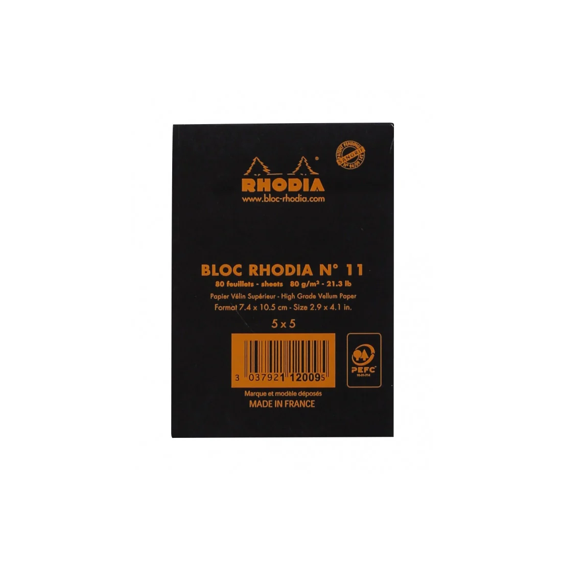 Rhodia Staplebound Notepad - Graph 80 sheets - 3 x 4 - Black cover - Image 6