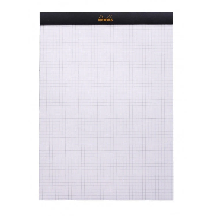Rhodia Staplebound Notepad - Graph 80 sheets - 8 1/4 x 11 3/4 - Black cover - Image 5