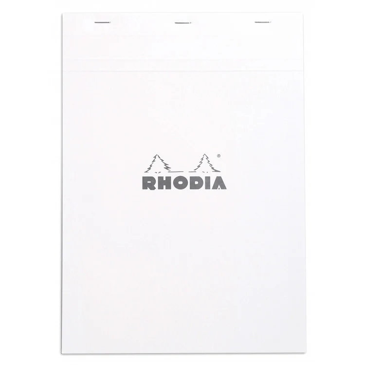 Rhodia Staplebound Notepad - Graph 80 sheets - 8 1/4 x 11 3/4 - White cover - Image 4