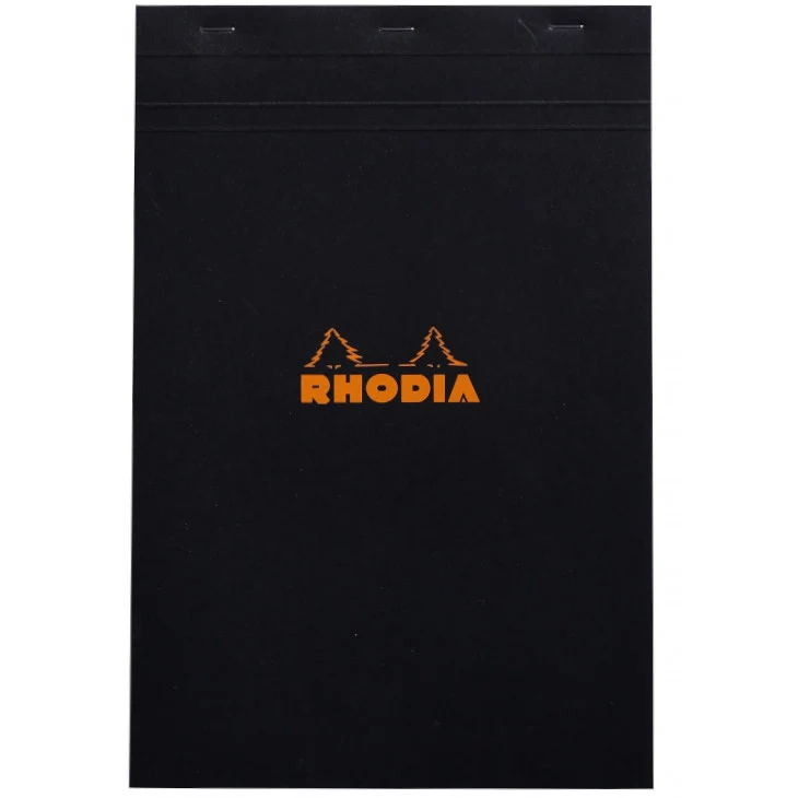 Rhodia Staplebound Notepad - Graph 80 sheets - 8 1/4 x 12 1/2 - Black cover - Image 4