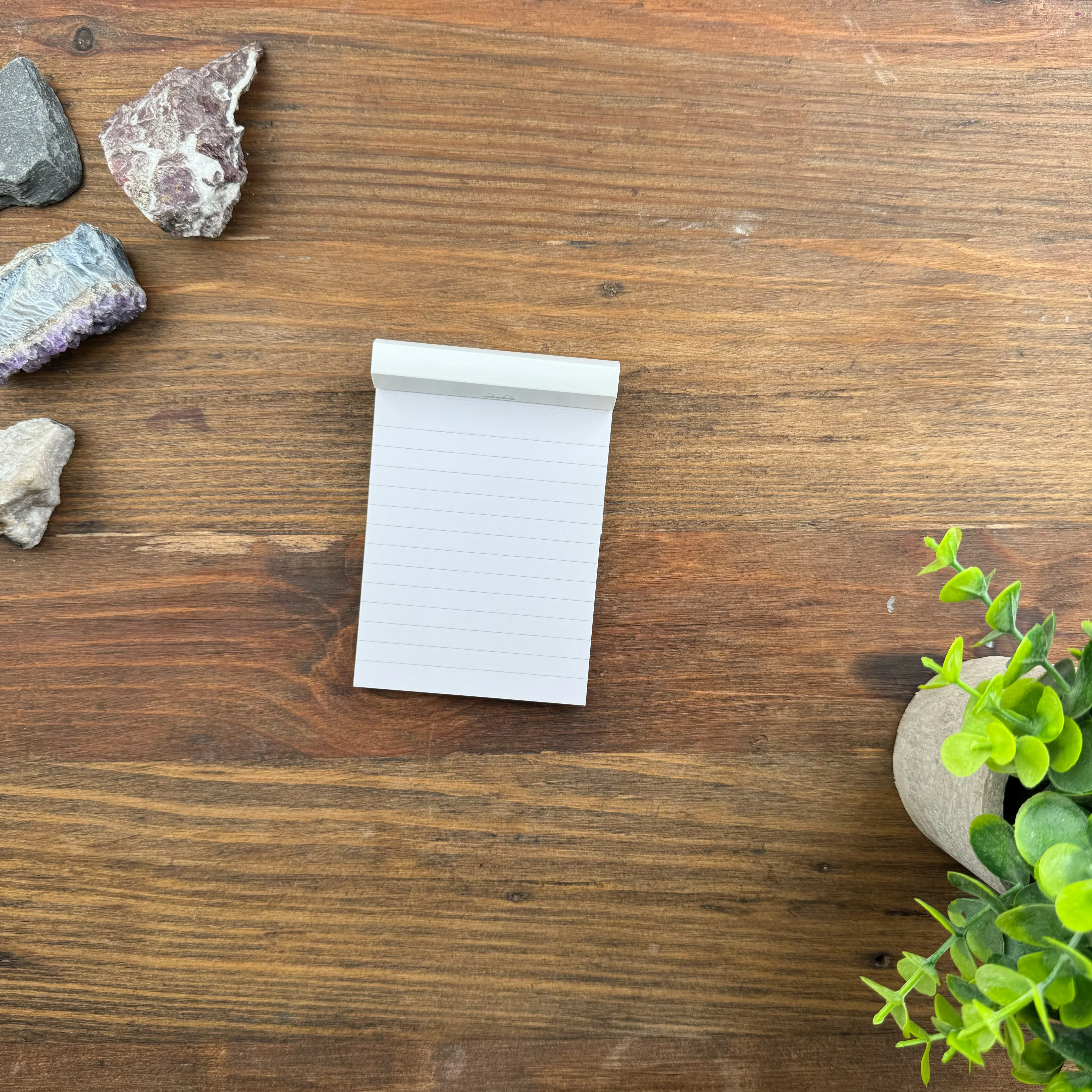 Rhodia Staplebound Notepad - Lined 80 sheets - 3 3/8 x 4 3/4 - White cover - Image 2