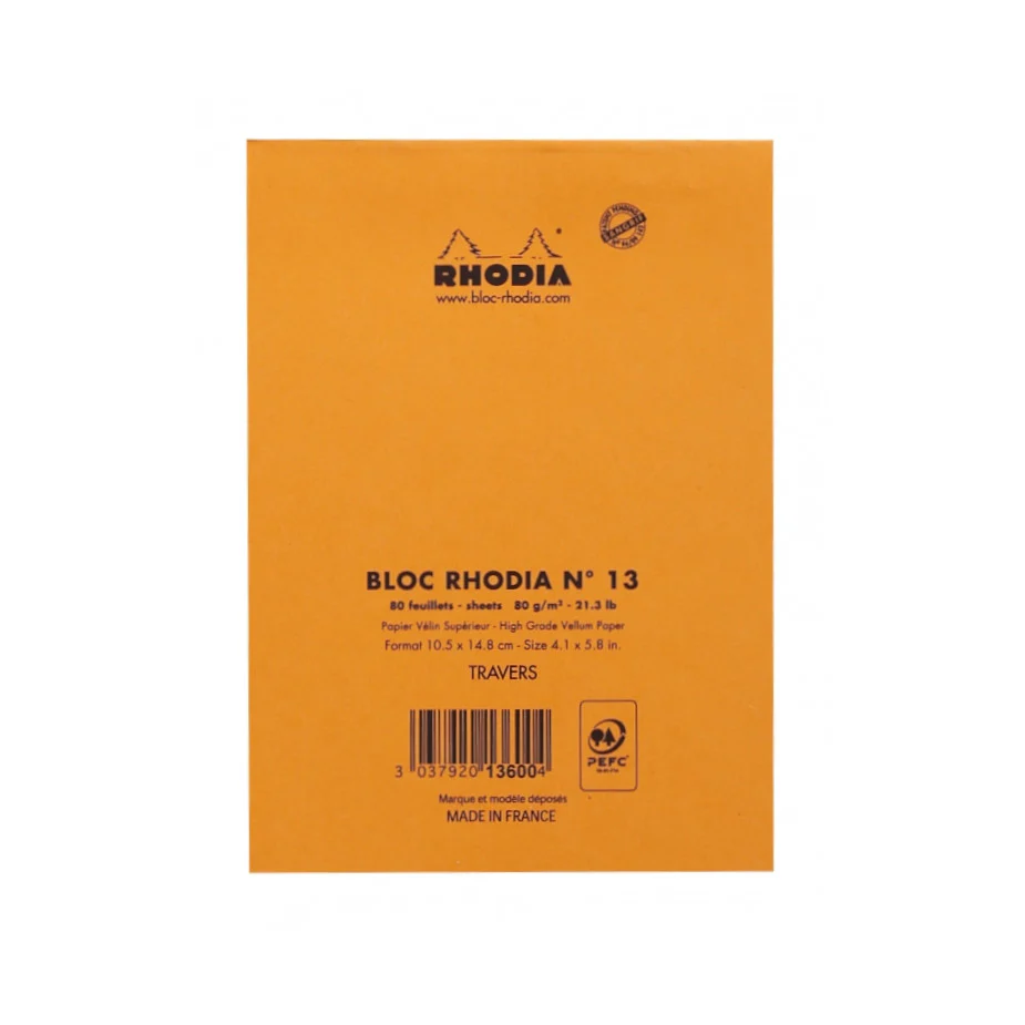 Rhodia Staplebound Notepad - Lined 80 sheets - 4 x 6 - Orange cover - Image 6