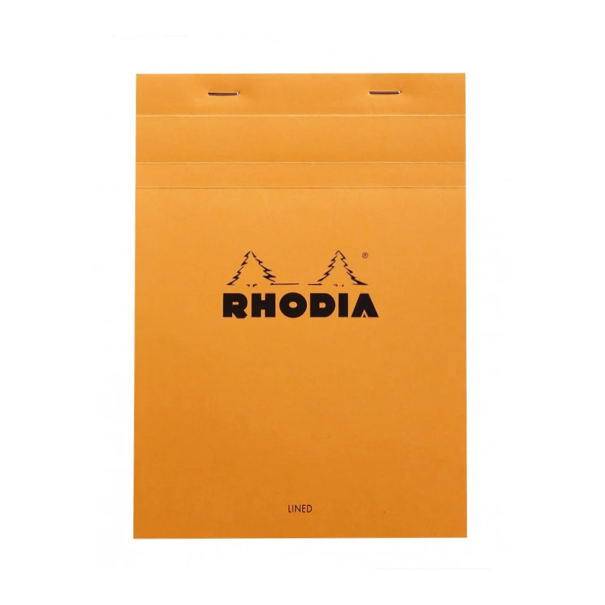 Rhodia Staplebound Notepad - Lined w/ margin 80 sheets - 6 x 8 1/4 - Orange cover - Image 4