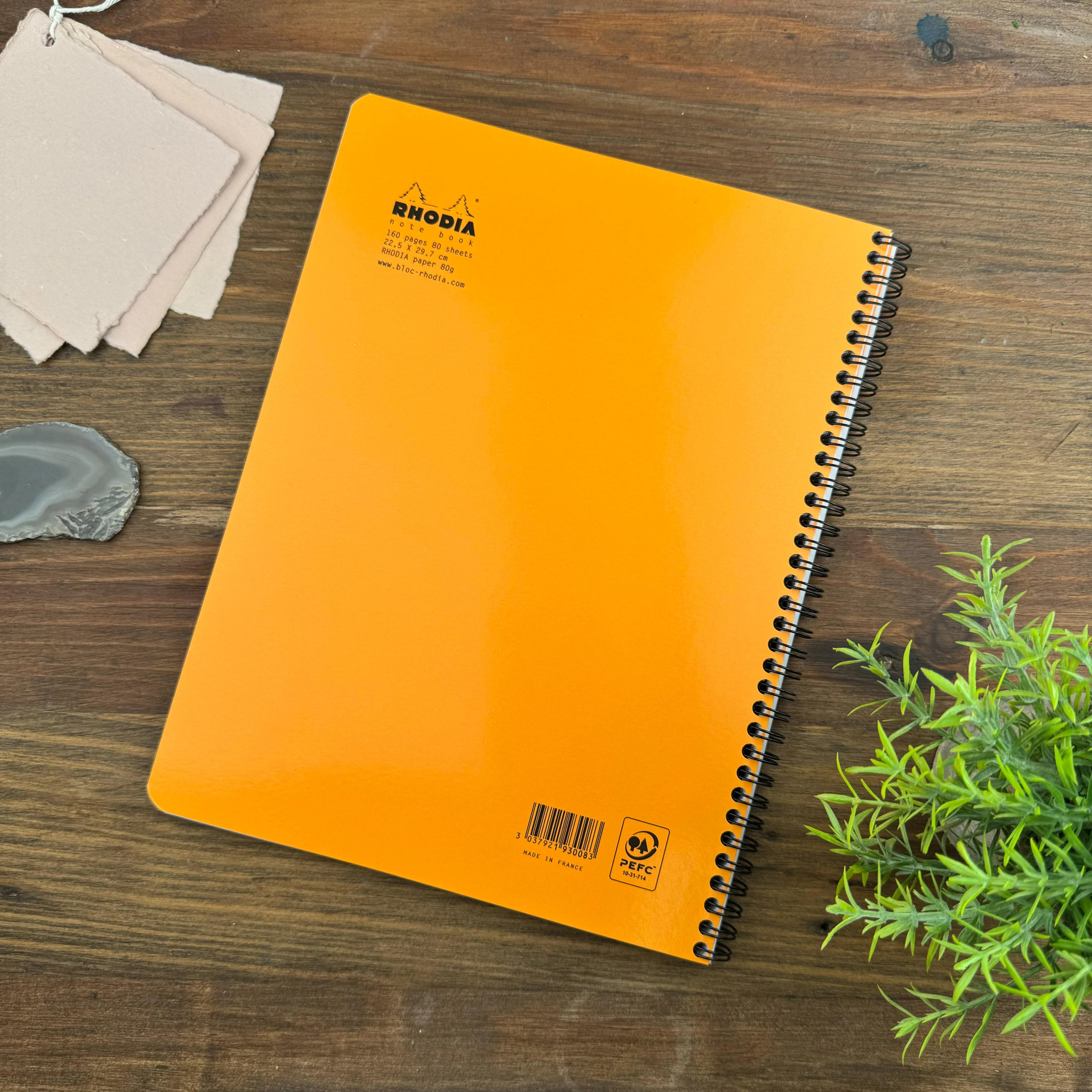 Rhodia Wirebound Notebook - Graph 80 sheets - 9 x 11 3/4 - Orange cover - Image 4