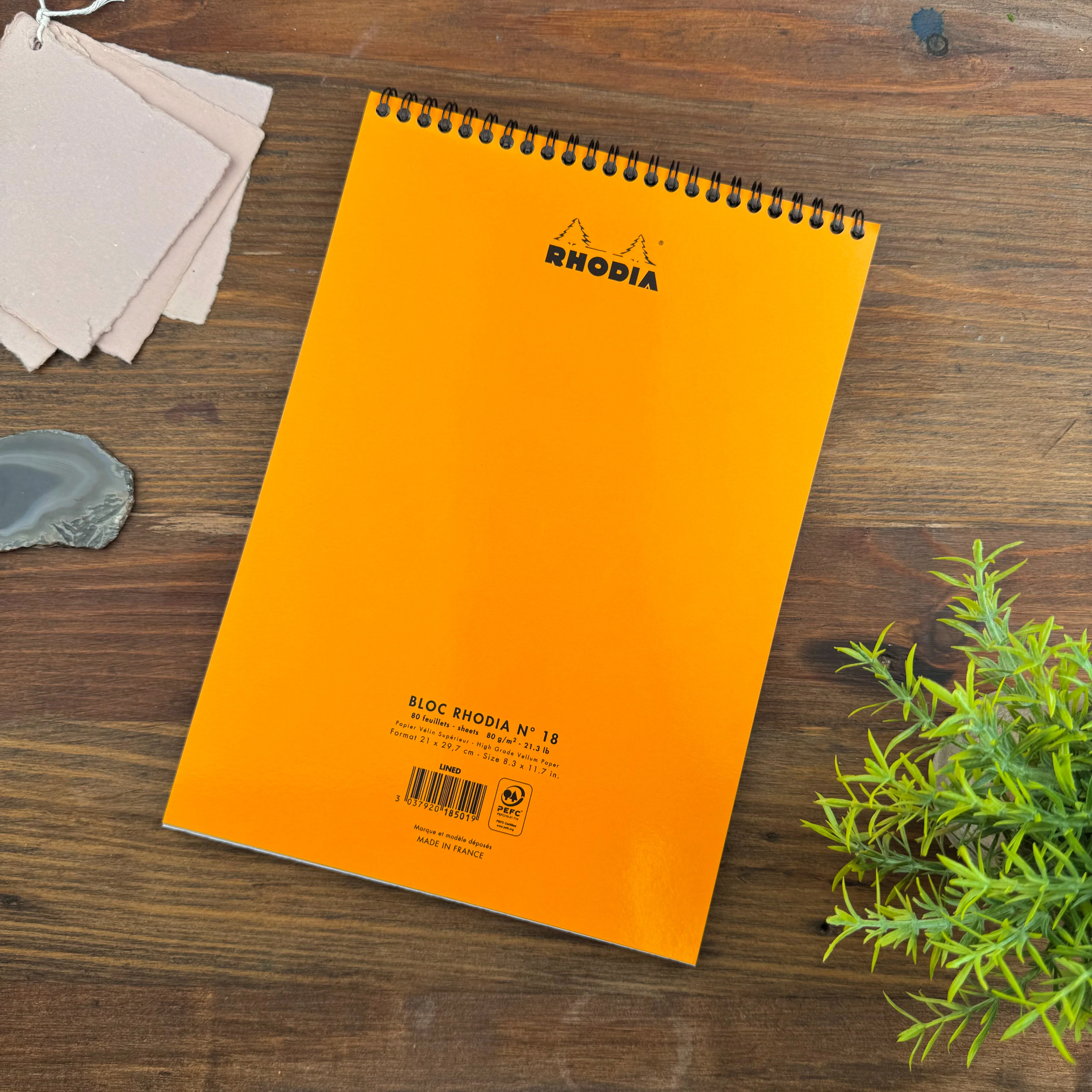 Rhodia Wirebound Notepad - Lined 80 sheets - 8 ¼ x 11 ¾ - Image 3