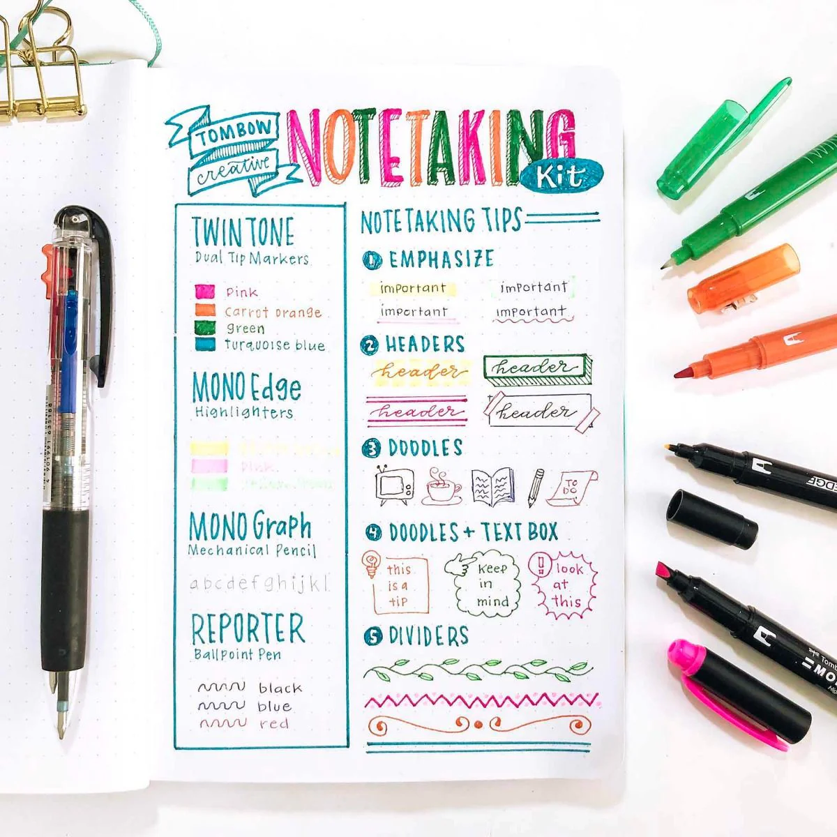 Tombow Creative Notetaking Kit - Image 4
