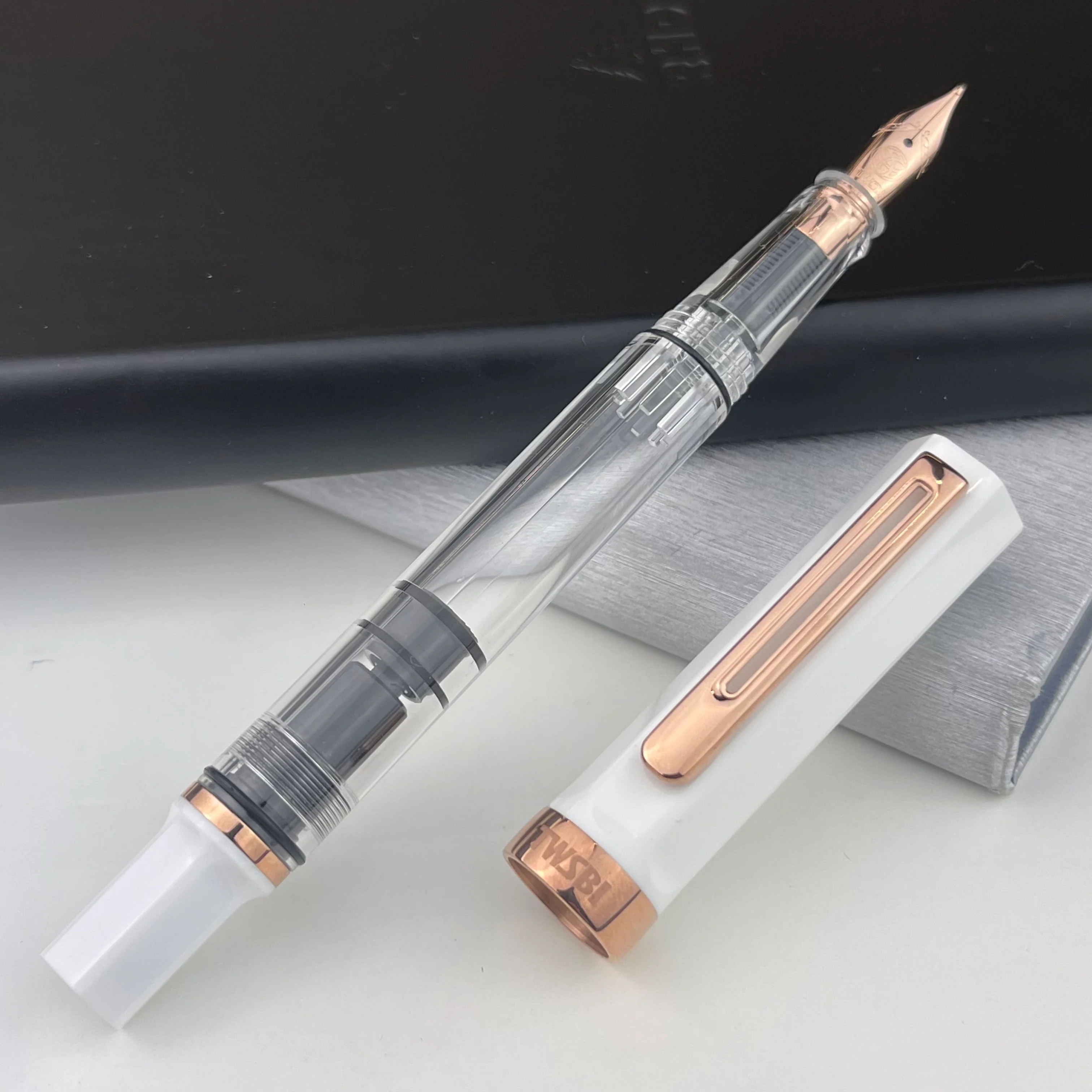 TWSBI Eco Fountain Pen - White w/ Rose Gold - Image 4