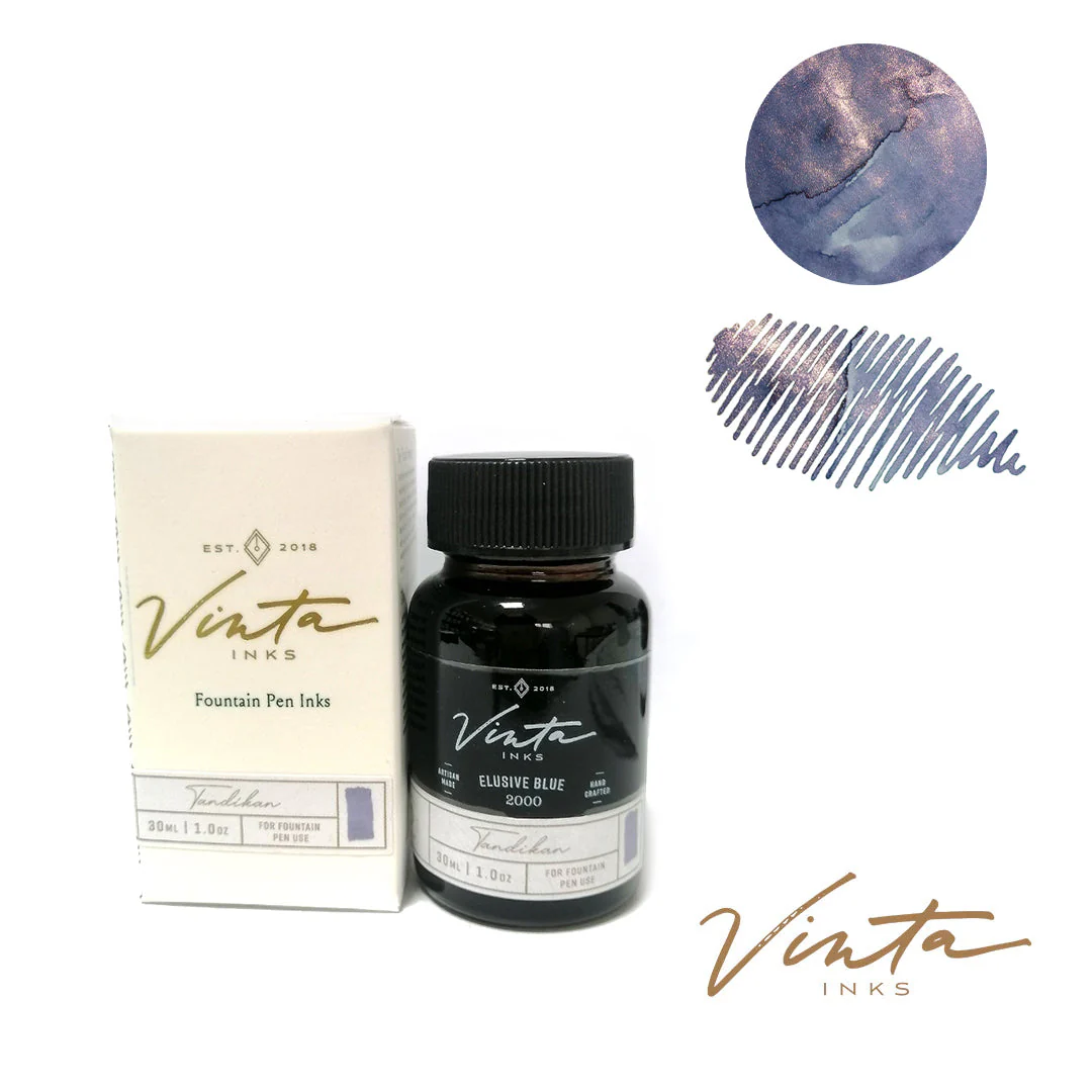 Vinta Elusive Blue (Tandikan 2000) - 30ml Bottled Ink - Image 2