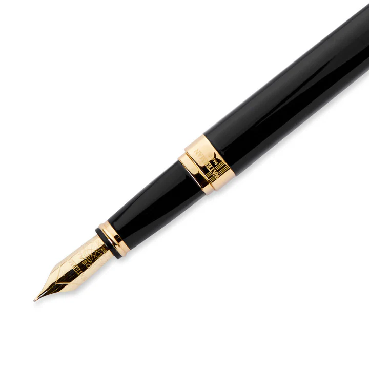 Waterman Exception Slim Fountain Pen - Black w/ Gold Trim - Image 6