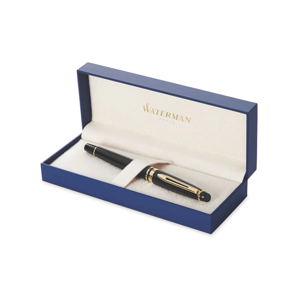 Waterman Expert Fountain Pen - Black w/ Gold Trim - Image 5