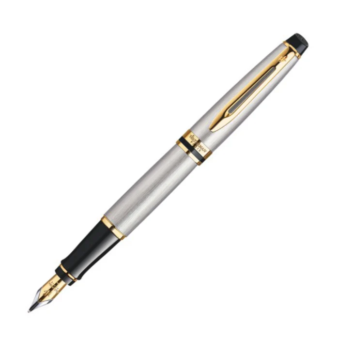 Waterman Expert Fountain Pen - Stainless w/ Gold Trim - Image 3