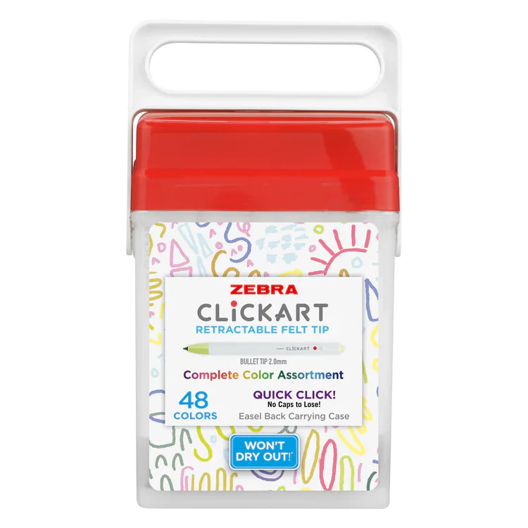 Zebra CLiCKART Retractable Marker Pens (48 Pen Set) - Image 2